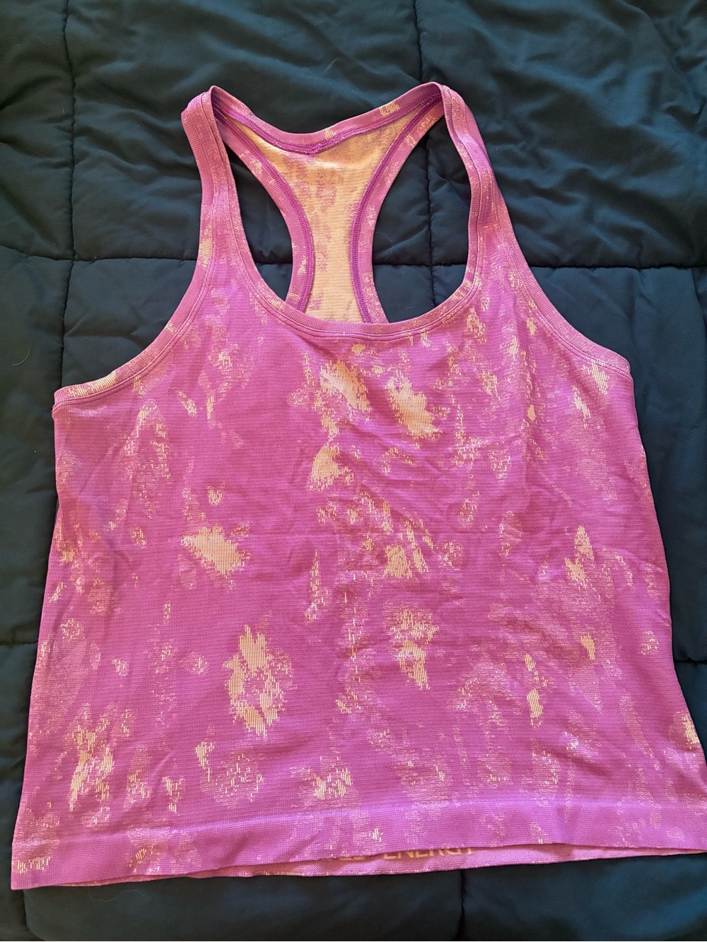 lululemon athletica Purple and Cream Bleach-Effect Racerback Tank